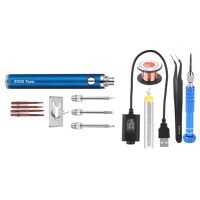 2X 5V 15W Battery Powered Soldering Iron with USB Charge Soldering Iron Soldering Wireless Charging Solder Iron-Blue