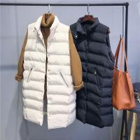 Solid Fashion Vest Coat Women Autumn Winter Warm Long Waistcoat Mandarin Collar Single Breasted Casual Jacket Sleeveless YTNMYOP