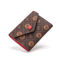 【CC】 KUROYABU Three-fold Short Coin Purse Luxury Designer Fold Up Wallet Personality Billetera Fashion Printing Leather