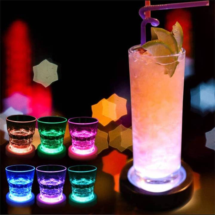 ที่รองแก้ว-ที่รองแก้วมีไฟ-ไฟรองแก้ว-ถาดรองแก้ว-ที่รองแก้วเรืองแสง-ไฟเปลี่ยนสี