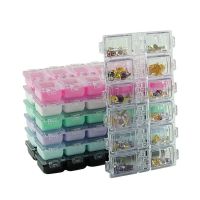 ☒卍♞ 12 Grids Plastic Empty Storage Box Nail Accessories Manicure Colorful Jewelry Beads Display Container Case Organizer Holder Tool