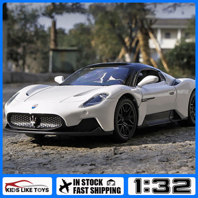 KLT Scale 1: 32 Maserati MC20 ของเล่นโลหะผสมซูเปอร์คาร์รถรุ่น Diecast ยานพาหนะสําหรับเด็กผู้ชาย 3 ถึง 5 ปี 7 ถึง 12 ปีการจําลองแสงเสียงของขวัญของขวัญคอลเลกชันงานอดิเรก