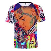 2023 NewRapper 69 6ix9ine เสื้อยืด Tekashi69 3D พิมพ์ Hip Hop Streetwear ผู้ชายผู้หญิงกีฬาสบายๆ O-Neck T เสื้อแฟชั่น Tees Tops เสื้อผ้า