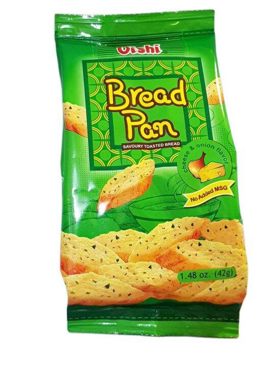 Oishi BREAD PAN, SAVORY TOASTED BREAD, Cheese and Onion Flavor (12