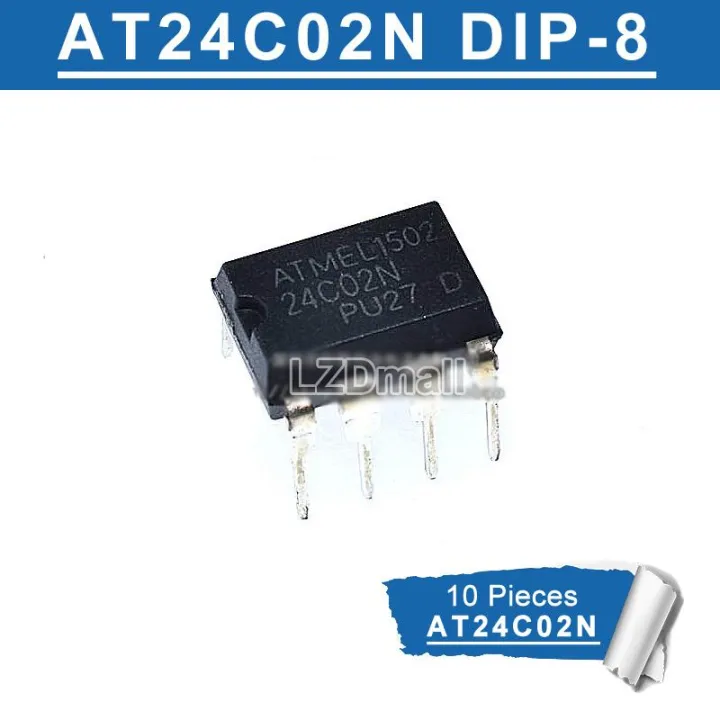10pcs AT24C02 DIP-8 24C02N DIP8 24C02BN 24C02 DIP Memory Serial EEPROM ...