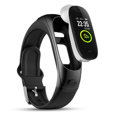 V08pro Motion Meter Step Heart Rate Monitoring Bluetooth Call Music Headset 2-In -1 Answer Phone Smart Bracelet