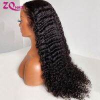 【jw】▫ Deep Front Human Hair Wig Glueless To Wear Straight Curly Frontal Wigs