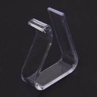 4 Pcs Home Party Clear Plastic 20mm-35mm Desk Table Cloth Clips