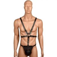 Male Bondage Chastity Pants Adult Sex Products Sexy Wearable Leather Bondage Belt Mens Bondage Harness