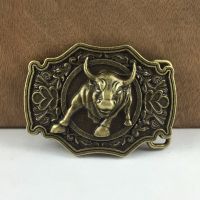 【cw】 BuckleClub retro BULL cowboy jeans gift  belt buckle FP-03707-1 ANTIQUE BRASS FINISH for men 4cm width loop drop shipping