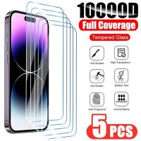 ☬ 5PCS Tempered Glass for iPhone 14 13 12 11 Pro Max 13Mini 7 8 6S Plus Screen Protector for iPhone X XR XS MAX SE HD Clear Glass