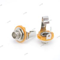 5x 6.35mm 2 pin Pole 1/4" Female Panel Mount power socket Connector 6.35 6.5 Mono Audio cable Jack plug Chassis Solder Adapter YB8TH