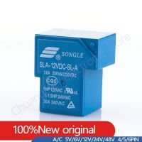 รีเลย์ไฟฟ้า1ชิ้น SLA-05VDC-SL-A SLA-12VDC-SL-A SLA-24VDC-SL-A -C 30A T90 4PIN 5PIN 6PIN ตั้งเวลา5V 12V 24V 48V