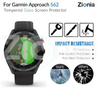 Zionia นาฬิกาฟิล์มกันรอยสำหรับ Garmin Approach S62 แบบเต็มจอ2ชิ้นความละเอียด HD 9ชั่วโมงแก้วป้องกัน2.5D กันระเบิดอุปกรณ์ฟิล์มป้องกันรอยขีดข่วน