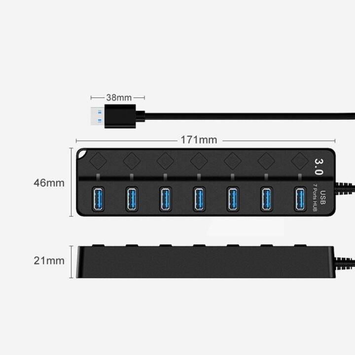 usb-3-0ตัวแยก-usb-hub-usb-หลากหลายแยก-usb-usb-3-0ฮับหลายพอร์ตพร้อมตัวขยายสวิทชิ่งเพาเวอร์ซัพพลายอะแดปเตอร์หลายตัวสำหรับ-pc-feona