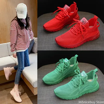2022 New Women Sneakers Girl Candy Color Lightweight Casual Sport Running Shoes Breathable Knit Cool 6 Colors Trainers