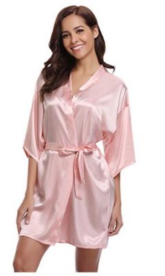 {Xiaoli clothing} ผู้หญิงผ้าไหมซาตินสั้น Night Robe Solid Kimono Robe แฟชั่นเสื้อคลุมอาบน้ำเซ็กซี่เสื้อคลุมอาบน้ำ Peignoir Femme งานแต่งงานเจ้าสาวเพื่อนเจ้าสาว Robe