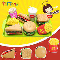 บ้านตุ๊กตาจิ๋วแฮมเบอร์เกอร์แก้วโค้ก Fast Food Burger ของเล่นสำหรับ House เล่น Ice อุปกรณ์คนไอศกรีมของเล่น