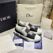 Giày Thể Thao Dior B23 Slip On X Shawn Stussy Black. Giày Lười Thể Thao