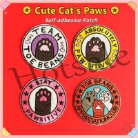 【hot sale】 ◘✘ B15 ✿ Cute Cats Paws - Toe Beans Self-adhesive Sticker Patch ✿ 1Pc Pets DIY Sew on Iron on Embroidery Clothes Bag Accessories Badges Patches(6.8CMx6.8CM)