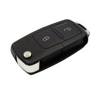 ✣﹊ HAUSNN 2 Buttons Remote Flip Folding Car Key Shell for VW Volkswagen MK4 Bora Golf 4 5 6 Passat Polo Bora Touran Key Case