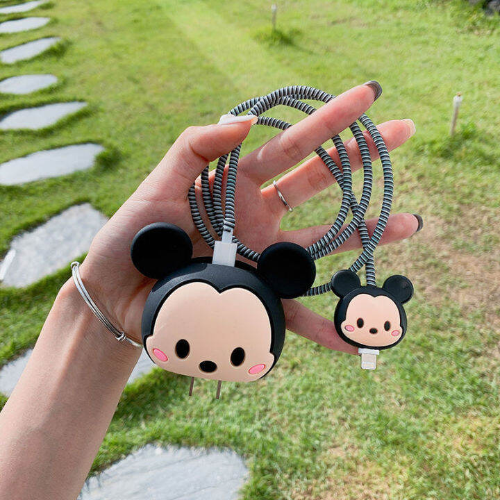 ดิสนีย์มิกกี้-minnie-apple-12ข้อมูลป้องกันการแตกหักเคสแบตสำรอง18w-สายเคสห่อหุ้มป้องกัน20w-อย่างรวดเร็ว