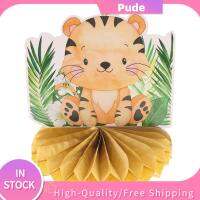 PUDE 9pcs ตกแต่งโต๊ะใน3D ศูนย์กลางของรังผึ้ง อุปกรณ์ปาร์ตี้ป่าป่า สัตว์ซาฟารีในป่า ท็อปปิ้งโต๊ะรูปสัตว์ใน3D ของขวัญสำหรับเด็ก การตกแต่งปาร์ตี้ธีมป่า เครื่องประดับรังผึ้งสำหรับโต๊ะ อาบน้ำทารกฝักบัว