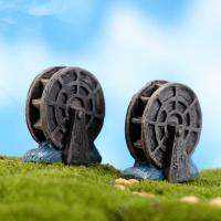 MINI 4 pcs MINI Waterwheel อุปกรณ์ตกแต่งภูมิทัศน์ขนาดเล็กของมอส Deco อุปกรณ์ตกแต่งสวนสร้างสรรค์หัตถกรรม