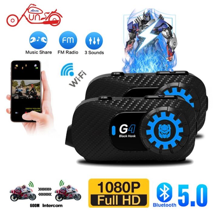 G4 Bluetooth Motorcycle Intercom Helmet Headset 600M Group Speaker