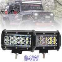 MovFlax 5นิ้ว84W 12000LM 6000K 4แถวไฟ LED บาร์กันน้ำสำหรับ Off-Road Suv เรือเหมาะสำหรับรถจี๊ป4X4รถบรรทุก4Wd 12V-24V