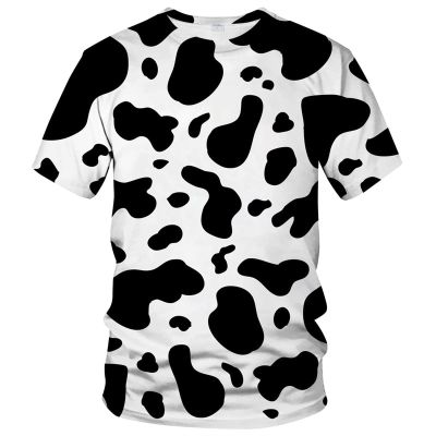 เสื้อยืดผู้ชายลายวัว 3D Printing Summer Street Wear แฟชั่นสบาย ๆ เสื้อยืดแขนสั้นน่ารัก ClotheXS-5XL