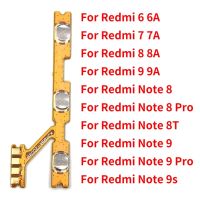 สายแพรปุ่มเปิดปิดสวิทช์ไฟของแท้สำหรับ Xiaomi Redmi 6 6A 7 7A 8 8A 9 9A Note 6 7 8 8T 9 10 Pro 9S ปุ่มปรับระดับเสียง Flex