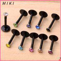 MIKI 10pcs ร้อน คริสตัล เซ็กซี่ เจาะเนื้อ ลิปสตั๊ด อัญมณี Labret อะคริลิค