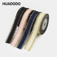 HUADODO 5Yards 16mm Fringe Golden Grosgrain Ribbons Gold Purl stitch Ribbon for Gift wrapping Needlework Sewing Decoration 5/8