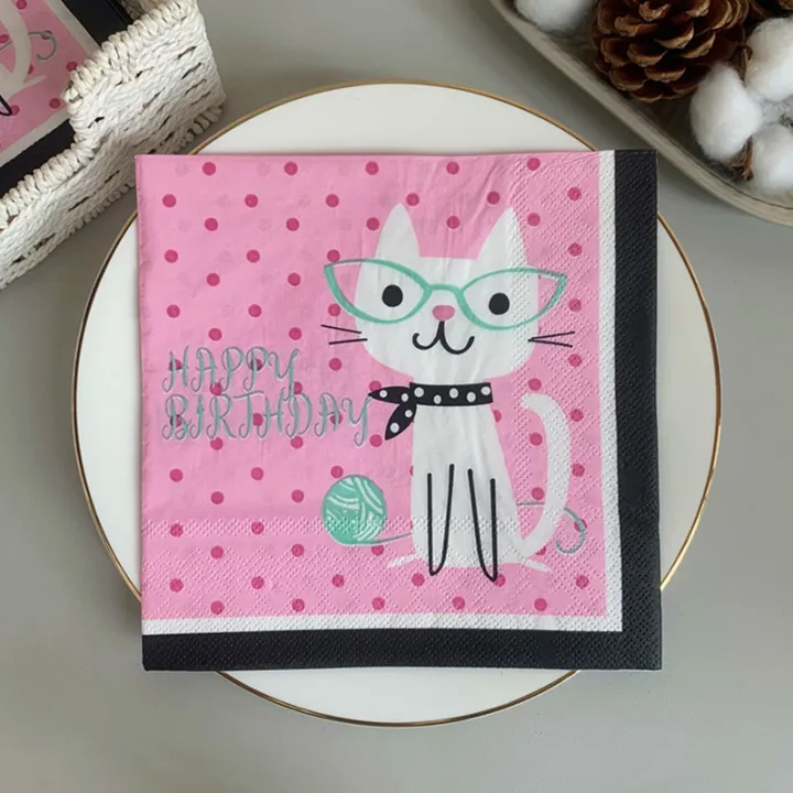 20pcs-pack-cute-skirted-cat-decoupage-paper-napkins-lovely-cartoon-napkin-paper-tissue-for-g-irls-birthday-party-supplies-0