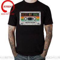 Vintage Best Of 1982 T Shirt Men 38Th Birthday Cassette T-Shirt Short Sleeves O-Neck Cotton Tshirt Fashion Tee Top Merchandise