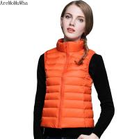 ZZOOI 2021 Autumn Winter New Lightweight Ladies Down Jacket 40KG-85KG Slim Short Section Vest Vest Female Casual Vest Jacket S-4XL