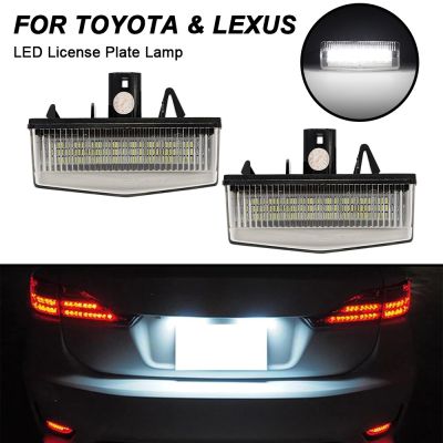 ไฟสำหรับโตโยต้า LED Prius XW20 XW30 Prius Plus/v Venza Matrix โคมไฟป้ายทะเบียนรถ RAV4 2ชิ้นหมายเลขแผ่นไฟสำหรับ Ct200h Lexus