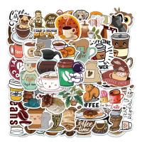 10/50 /100 pcs Cartoon Coffee Graffiti Stickers for Laptop Luggage Bicycle Car Skateboard Computer Waterproof Decal Toys Stickers