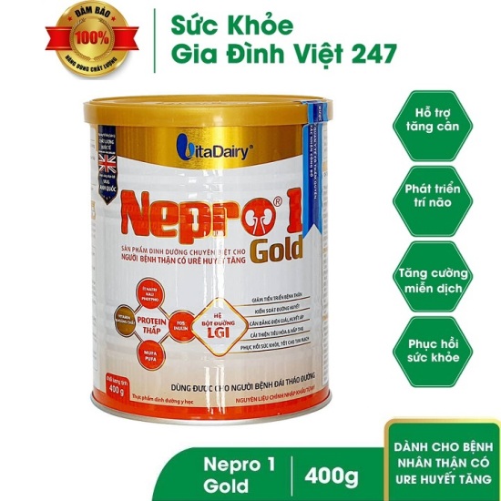 Sữa nepro 1 gold 400g dành cho người bệnh thận có ure huyết tăng hsd 2024 - ảnh sản phẩm 1