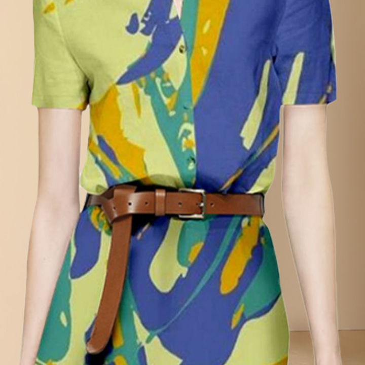สูทชุดสูทแฟชั่นกระโปรงแขนสั้นของผู้หญิงชุดสองชิ้นกระโปรงเสื้อเชิ้ตลำลองสีอ่อนสำหรับฤดูร้อน2023