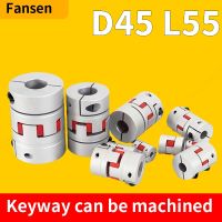 D45 L55 GS GR Three Jaw Coupler Aluminium Plum Flexible Shaft Coupling Motor Connector CNC 10 12 14 15 16-25mm 3D Printer Keyway