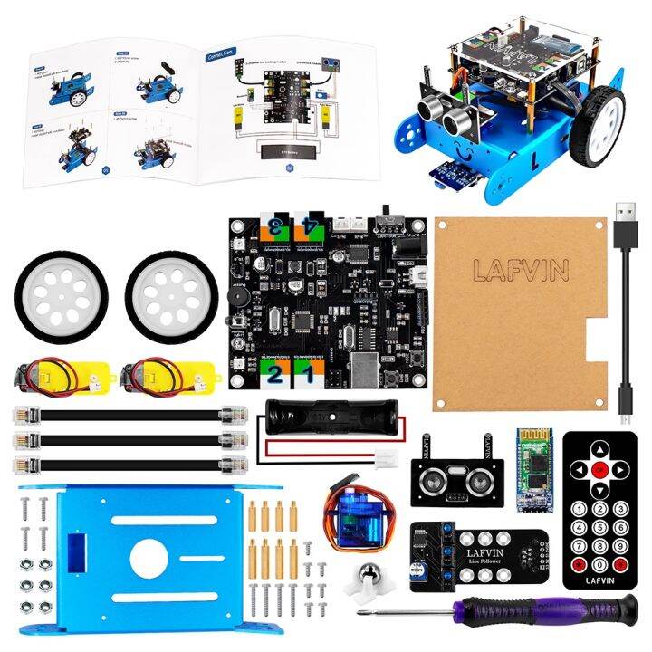 LAFVIN IBOT STEM Education Robot Car Kit with Manual for Arduino, Mixly ...