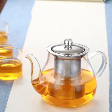 1100ml Glass Teapot with Tea Strainer Removable Tea Filter for Blooming  Loose Tea Leaf Kitchen Home