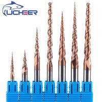 【DT】hot！ UCHEER 1pc 4mm 6mm Taper End Mill Tungsten Carbide Coated  Cone Milling Cutter Woodworking Engraving Bit