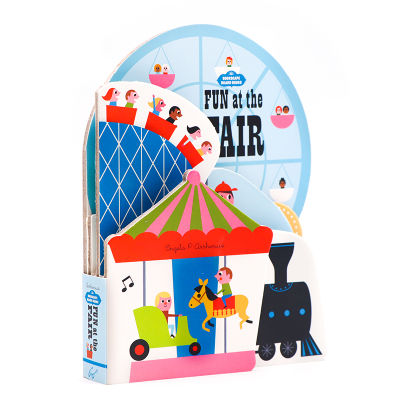 Fun at the fair original English picture book special-shaped cardboard book parent-child interaction puzzle cardboard shape Book Game Book produced by Chronicle