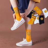 【hot sale】❀ D19 Justin Same paragraph drew smiley socks Men women sports sock Couple cotton Comfortable Breathable Novel Ladys Funny Socks