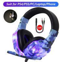 คอมพิวเตอร์พีซี Gamer หูฟังพร้อมไมโครโฟนไฟ LED เสียงยกเลิกเสียงดังศัพท์ Gaming Headset สำหรับ PS4หูฟังเพลงสเตอริโอหมวกกันน็อค