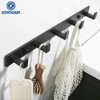 Thicken Black Space Aluminum Robe Hooks Wall Hang Mounted Towel Hook Clothes Hook Bathroom Hardware Door Hat Hook