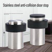 xfcbfStainless Steel Mute Door Stop Household Floor-to-ceiling Buffer Door Top Cylindrical Door Stop Door Suction